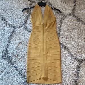 Herve Leger LILOU gold badange dress